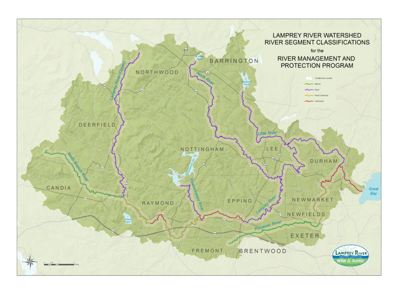Lamprey River Watershed River Segment Classifications Lamprey River Watershed River Segment Classifications
