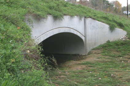 Wildlife underpass built into the reconstructed Route 87 Bridge over the Lamprey River as recommended by the Lamprey River Advisory Committee. Photo by Richard H. Lord.